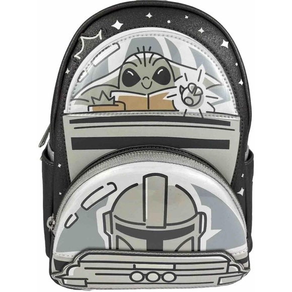LOUNGEFLY STAR WARS THE MANDALORIAN GROGU BACKPACK GLOW IN THE DARK - Picture 1 of 5